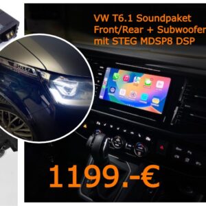 VW T6.1 Sound-Paket Front/Rear – Fortissimo + STEG MDSP8 DSP + Downfire-Subwoofer