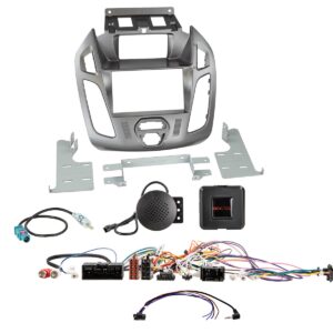 2-DIN Einbauset Ford Transit Connect, Transit Tourneo Connect Phönixsilber mit Lenkradadapter und Antennenadapter – ACV 621114-27-1-1