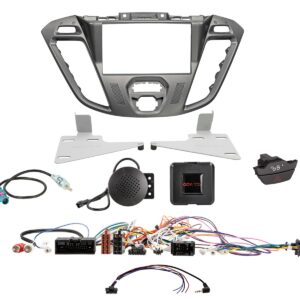 2-DIN Einbauset Ford Transit Custom 2012-2016 Phoenixsilber mit Lenkradadapter, Schalterleiste und Antennenadapter passiv – ACV 621114-26-7
